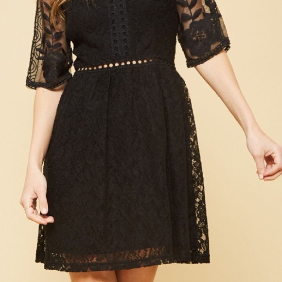 Crochet Lace Dress - Black - Picture 7 of 8